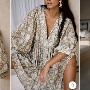 Daughters of India, Kyra Mini Dress, Olive/Mustard, Size L